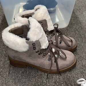Torrid Faux Fur & Suede Lug Sole Hiking Boot PERFECT